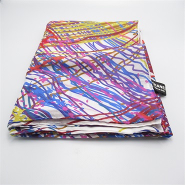 CHANEL Scarf cotton White Used Women multi color