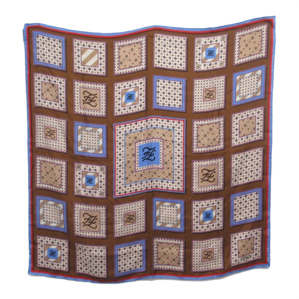 FENDI Scalf stole silk Brown Used Women