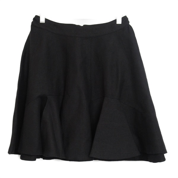 LANVIN skirt Linen Hemp Black Used Women