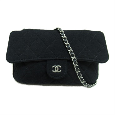 CHANEL Matelasse Eco Bag Shoulder Bag AP2095 cotton leather Black Used Women SHW