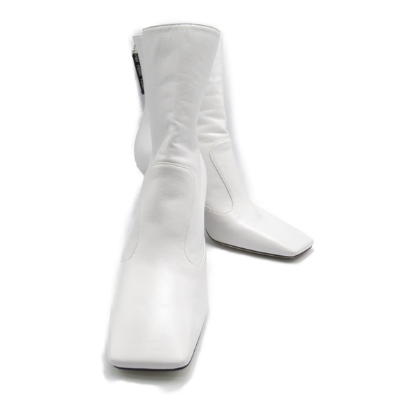 FENDI short boots Calfskin cowhide leather White Used Women