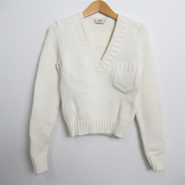 FENDI sweater cotton White Used Women #38