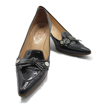 TOD’S pumps shoes heel Patent leather Black Used Women size 35 1/2 BK