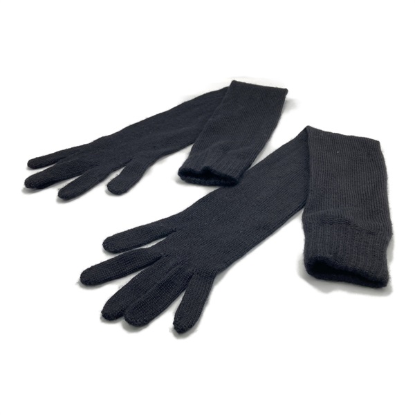 PRADA Long gloves Cashmere silk Black Used Women