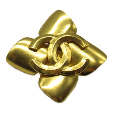 CHANEL Vintage Brooch Gold Plated Used Women CC Coco