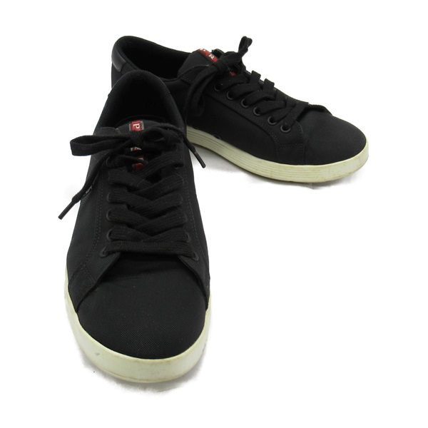 PRADA sneakers 4E 3256 6 canvas Black Used Women from Japan