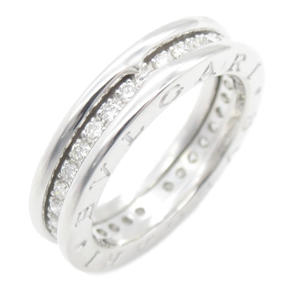 BVLGARI B-zero 1 full diamond Ring 18KWG White Gold Used US size 5.2 #50 unisex