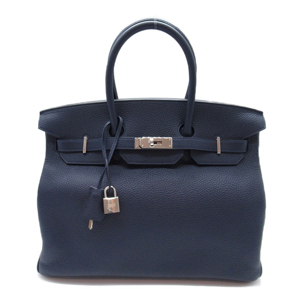 HERMES Birkin 35 Hand bag SHW Togo leather Navy Blue nuit Used Women