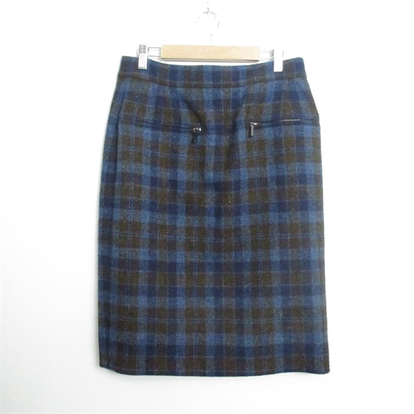 CHANEL Skirt skirt P52739V39058 wool Blue Used Women size 42