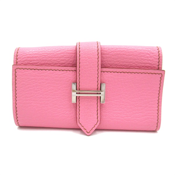 HERMES Bearn key holder 6 keys case Chevre leather Pink Used Women SHW M women