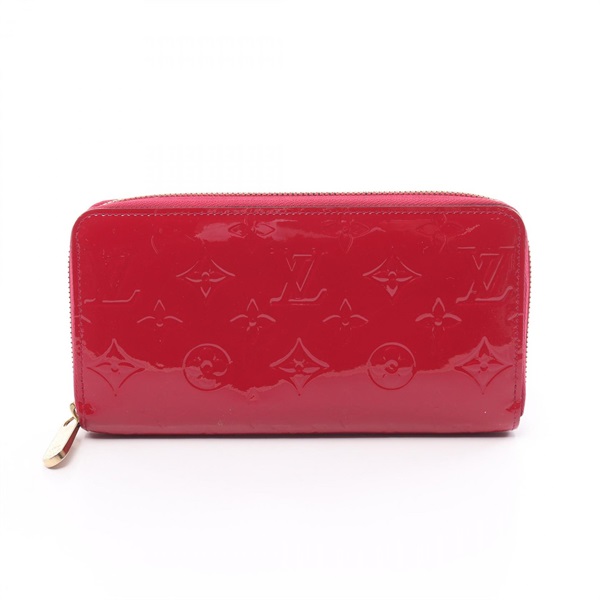 LOUIS VUITTON Zippy Round long wallet M90087 Vernis leather Rose Andian Used LV