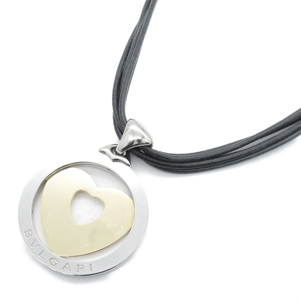 BVLGARI Tondo Heart Large Necklace Pendant 18KYG Yellow Gold Used unisex