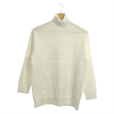 FENDI Turtle high-neck knitwear #36 sweater FZX605AEEI White Used