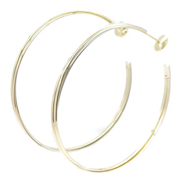 CARTIER Trinity hoop pierced earrings K18 YG PG WG Used