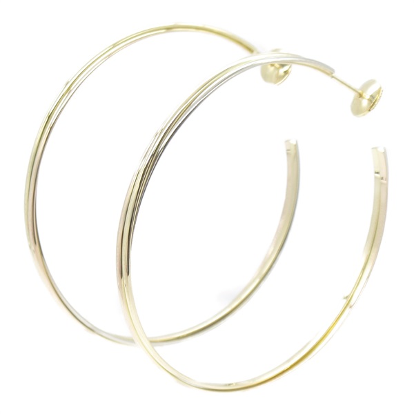 CARTIER Trinity hoop pierced earrings K18 YG PG WG Used