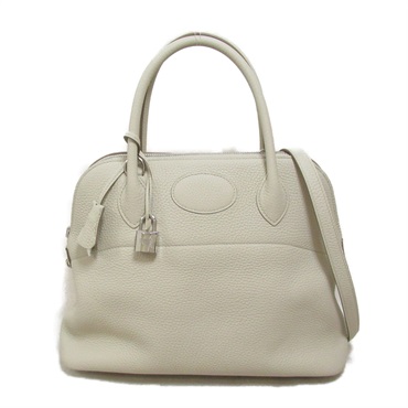 HERMES Bolide 31 2way shoulder Handbag D Taurillon Clemence Craie SHW Used