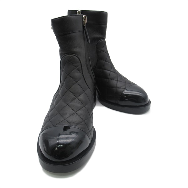 CHANEL Matelasse design short boots #35 WS22070Z2303 leather Black Used