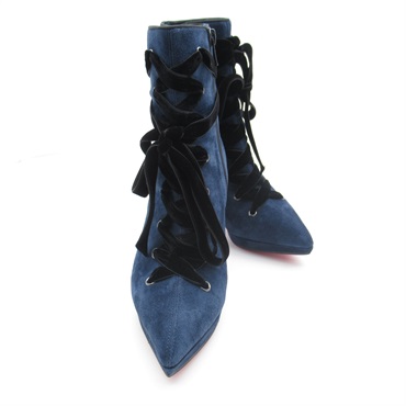 Christian Louboutin Heel boots shoes Suede Navy Used Women size  35 1/2