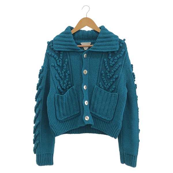 BOTTEGA VENETA Knit Jacket cardigan 659564 cotton Blue Used Women size M