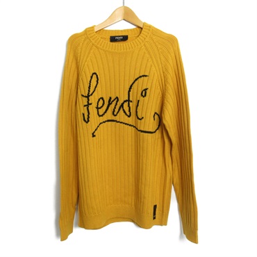 FENDI sweater knitwear pullover #48 wool Yellow Used mens