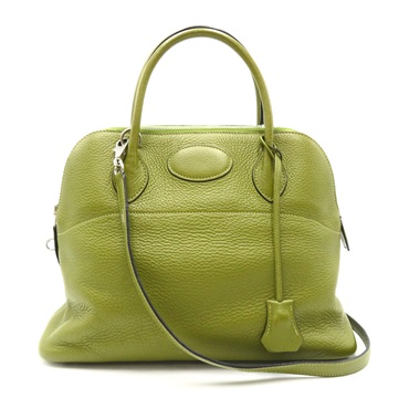 HERMES Bolide31 2way Handbag Clemence leather Anis green Used Women O SHW