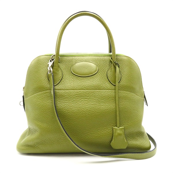 HERMES Bolide31 2way Handbag Clemence leather Anis green Used Women O SHW