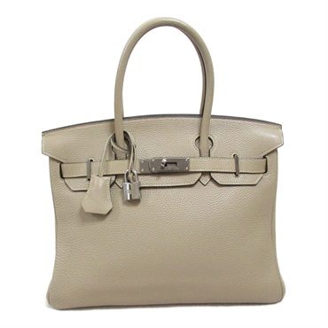 HERMES Birkin 30 hand bag J Togo leatherGris Tourierelle SHW Used