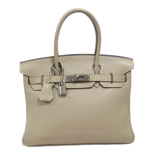 HERMES Birkin 30 hand bag J Togo leatherGris Tourierelle SHW Used