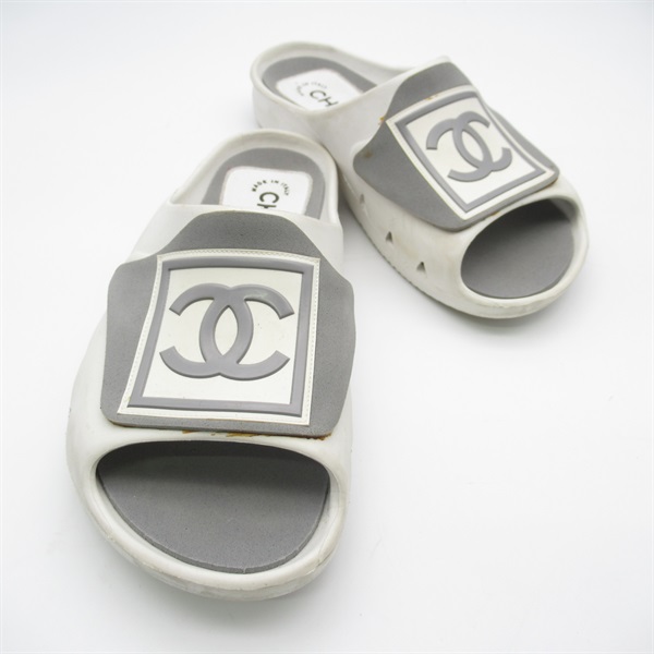 CHANEL Sandals Sports Line #35 shoes rubber White Used