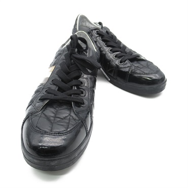 DOLCE & GABBANA lace-up sneakers shoes #7.5 CA0463 leather Black Used