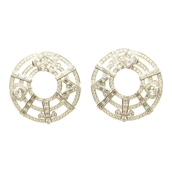 LOUIS VUITTON Diamond Pierced earrings 18KWG White Gold Used women