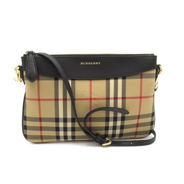 BURBERRY Shoulder Bag TIVPIC1284 Nylon leather Beige Black Used Women crossbody