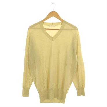 CELINE knit Sweater Jumper cashmere Yellow Used Women #L