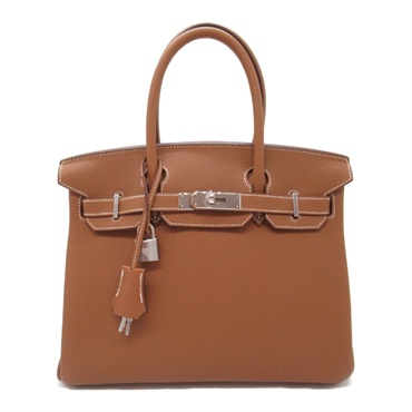HERMES Birkin 30 Hand bag B Togo leather Gold SHW Used