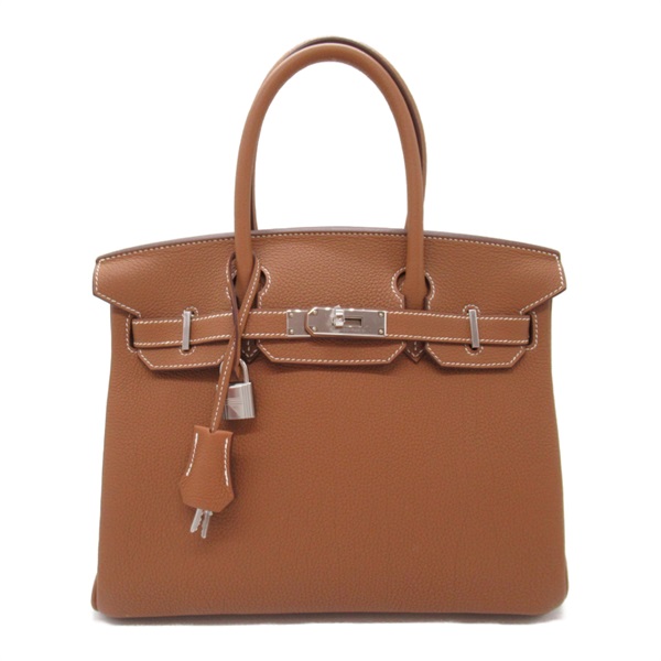 HERMES Birkin 30 Hand bag B Togo leather Gold SHW Used