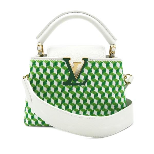 LOUIS VUITTON Capucine MINI 2way Shoulder Bag M59879 Leather Green white used