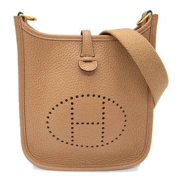 HERMES Evelyne Amazon TPM Shoulder Bag Clemence leather Chai Used U GHW women