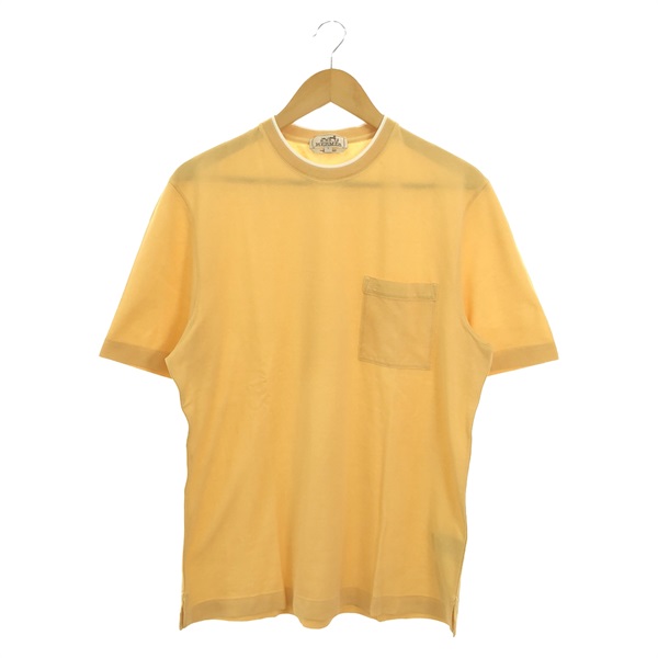 HERMES T-shirt Short sleeve L size cotton Yellow Used mens