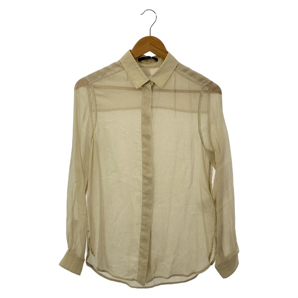 GUCCI Long sleeve shirt cotton Silk Beige Used Women #36