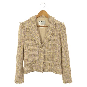 CHANEL blazer tailored jacket #38 P23159V13865 cotton Purple Used Women