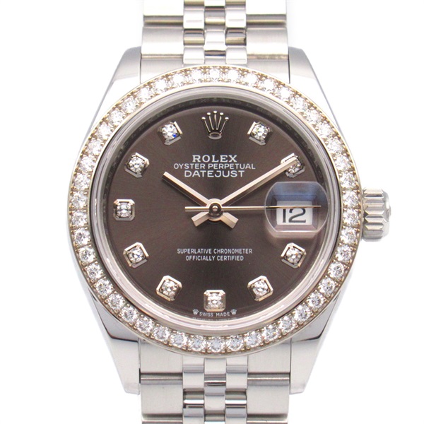 ROLEX Ready Datejust 28 Wrist Watch 279384RBR Auto K18WG SS Used Women