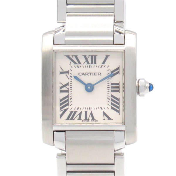 CARTIER Tank francaise SM Wrist Watch W51008Q3 Quartz Stainless Steel Used Women