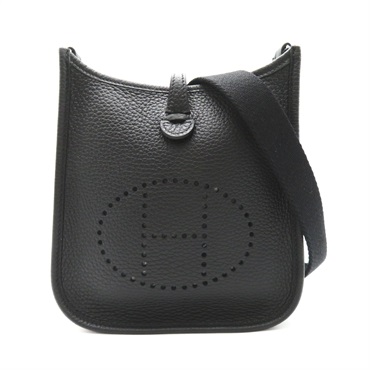 HERMES Evelyne Amazon TPM 16 Shoulder Bag Clemence leather Noir Black Used W SHW