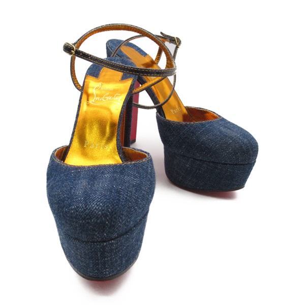 Christian Louboutin pumps heels #35.5 sandals canvas Blue Used