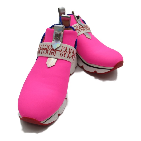 Christian Louboutin RUN PINK Sneakers shoes #35 canvas Used