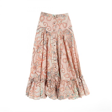 ETRO skirt cotton Orange Mulch color Used Women size 38