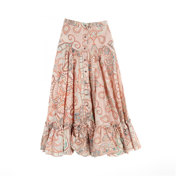ETRO skirt cotton Orange Mulch color Used Women size 38