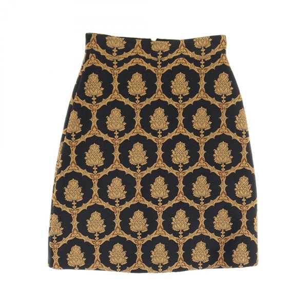 GUCCI skirt 445033 Rayon Black Brown Used Women size 36
