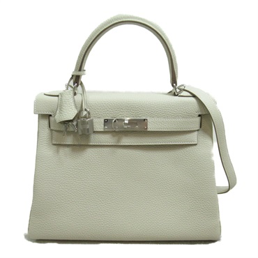 HERMES Kelly 2 Inside Stitched 2way shoulder Hand bag W Togo leather Craie SHW
