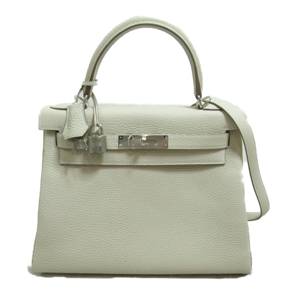 HERMES Kelly 2 Inside Stitched 2way shoulder Hand bag W Togo leather Craie SHW